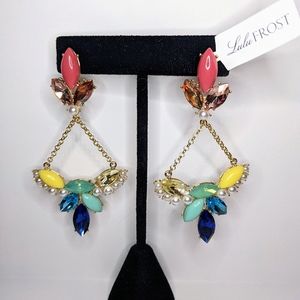 Gorgeous Lulu Frost multi-color chandelier earrings. NWT